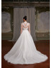 High Neck Ivory Lace Glitter Tulle Stunning Wedding Dress